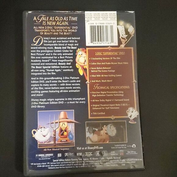 Walt Disney's Beauty and the Beast Special Edition platnium edition two … - Picture 2 of 10